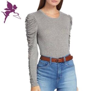 Veronica Beard Delara Ruched Long Sleeve Jersey Top